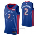 Maillot Detroit Pistons Cade Cunningham #2 Ville 2020-21 Bleu