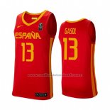 Maillot Espagne Marc Gasol #13 2019 FIBA Baketball World Cup Rouge