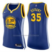 Maillot Femme Golden State Warriors Kevin Durant #35 Icon 2017-18 Bleu