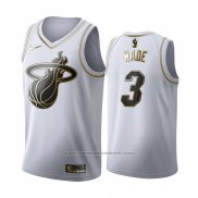 Maillot Golden Edition Miami Heat Dwyane Wade #3 Blanc