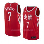 Maillot Houston Rockets Carmelo Anthony #7 Ville 2018 Rouge