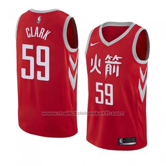 Maillot Houston Rockets Gary Clark #59 Ville 2018 Rouge