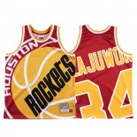 Maillot Houston Rockets Hakeem Olajuwon #34 Mitchell & Ness Big Face Rouge