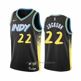 Maillot Indiana Pacers Isaiah Jockson #22 Ville 2023-24 Noir