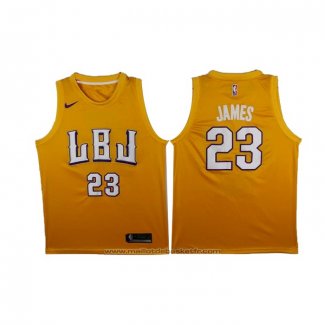 Maillot LBJ Los Angeles Lakers Lebron James #23 Or