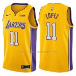 Maillot Los Angeles Lakers Brook Lopez #11 2017-18 Jaune