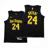 Maillot Los Angeles Lakers Kobe Bryant #24 Ville 2019-20 Noir