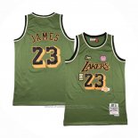 Maillot Los Angeles Lakers LeBron James #23 Mitchell & Ness 2018-19 Vert