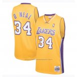 Maillot Los Angeles Lakers Shaquille O'Neal #34 Mitchell & Ness 1999-00 Jaune