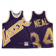 Maillot Los Angeles Lakers Shaquille O'neal #34 Mitchell & Ness Big Face Volet
