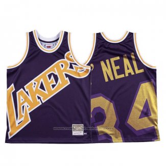 Maillot Los Angeles Lakers Shaquille O'neal #34 Mitchell & Ness Big Face Volet