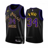 Maillot Los Angeles Lakers Shaquille O'neal #34 Ville 2023-24 Noir
