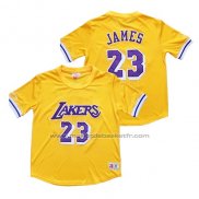 Maillot Manche Courte Los Angeles Lakers Lebron James #23 Jaune
