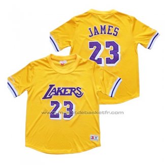 Maillot Manche Courte Los Angeles Lakers Lebron James #23 Jaune