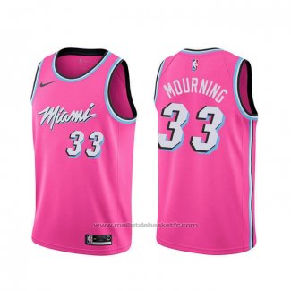 Maillot Miami Heat Alonzo Mourning #33 Earned Rosa