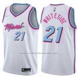 Maillot Miami Heat Hassan Whiteside #21 Ville 2017-18 Blanc