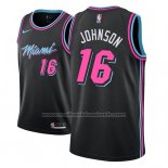 Maillot Miami Heat James Johnson #16 Ville 2018-19 Noir