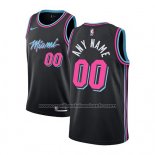 Maillot Miami Heat Personnalise Ville 2018-19 Noir