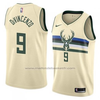 Maillot Milwaukee Bucks Donte Divincenzo #9 Ville 2018 Crema