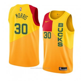 Maillot Milwaukee Bucks Jaylen Morris #30 Ville 2018-19 Jaune