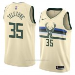 Maillot Milwaukee Bucks Mirza Teletovic #35 Ville 2018 Crema