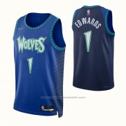 Maillot Minnesota Timberwolves Anthony Edwards #1 Ville 2021-22 Bleu