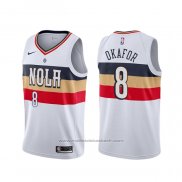 Maillot New Orleans Pelicans Jahlil Okafor #8 Earned Blanc