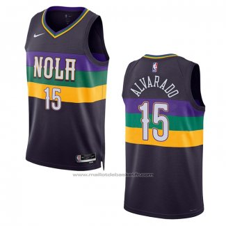 Maillot New Orleans Pelicans Jose Alvarado #15 Ville 2022-23 Volet