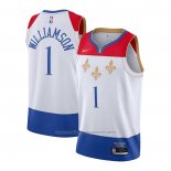 Maillot New Orleans Pelicans Zion Williamson #1 Ville 2020-21 Blanc
