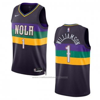 Maillot New Orleans Pelicans Zion Williamson #1 Ville 2022-23 Volet