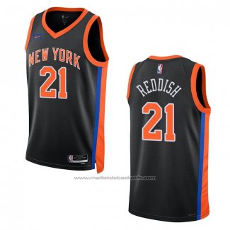 Maillot New York Knicks Cam Reddish #21 Ville 2022-23 Noir