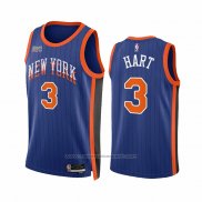 Maillot New York Knicks Josh Hart #3 Ville 2023-24 Bleu