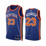 Maillot New York Knicks Mitchell Robinson #23 Ville 2023-24 Bleu