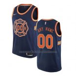 Maillot New York Knicks Personnalise Ville 2017-18 Bleu