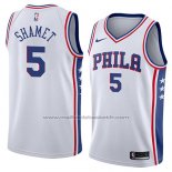 Maillot Philadelphia 76ers Landry Shamet #5 Association 2018 Blanc