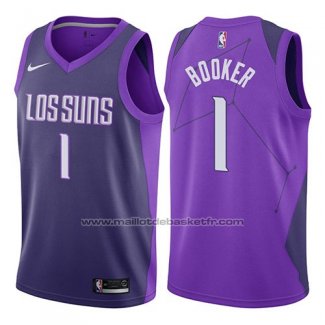 Maillot Phoenix Suns Devin Booker #1 Ville 2017-18 Volet