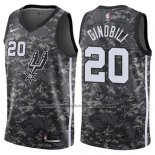 Maillot San Antonio Spurs Manu Gindbili #20 Ville 2017-18 Gris