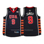 Maillot USA 2004 Lebron James #9 Bleu