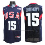 Maillot USA 2008 Anthony #15 Bleu