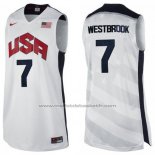 Maillot USA 2012 Russell Westbrook #7 Blanc