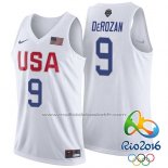 Maillot USA 2016 DeMar DeRozan #9 Blanc