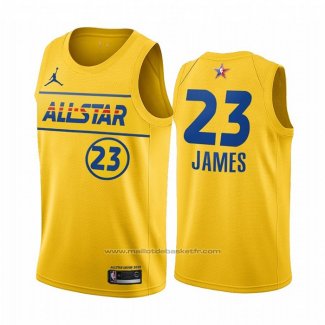 Maillot All Star 2021 Los Angeles Lakers Lebron James #23 Or