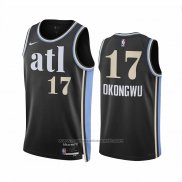 Maillot Atlanta Hawks Onyeka Okongwu #17 Ville 2023-24 Noir