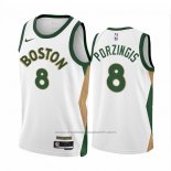 Maillot Boston Celtics Kristaps Porzingis #8 Ville 2023-24 Blanc