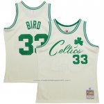 Maillot Boston Celtics Larry Bird #33 Mitchell & Ness Chainstitch Creme