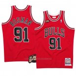 Maillot Chicago Bulls Dennis Rodman #91 Mitchell & Ness 1997-98 NBA Finals Rouge