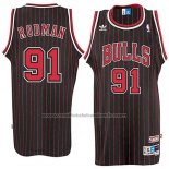 Maillot Chicago Bulls Dennis Rodman #91 Retro Noir