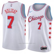 Maillot Chicago Bulls Justin Holiday #7 Ville 2018 Blanc