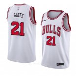 Maillot Chicago Bulls Kaiser Gates #21 Association 2018 Blanc