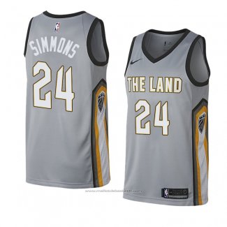 Maillot Cleveland Cavaliers Kobi Simmons #24 Ville 2018 Gris